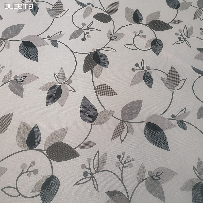 Dekostoff GRAU BLÄTTER 1