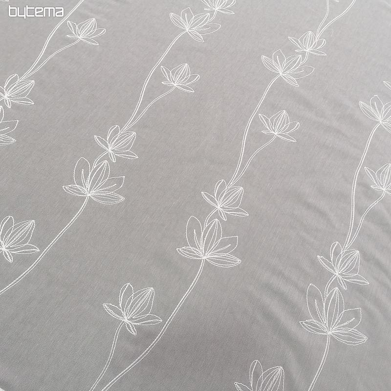 Luxuriöser bestickter weißer Vorhang mit Blumen 11745/290