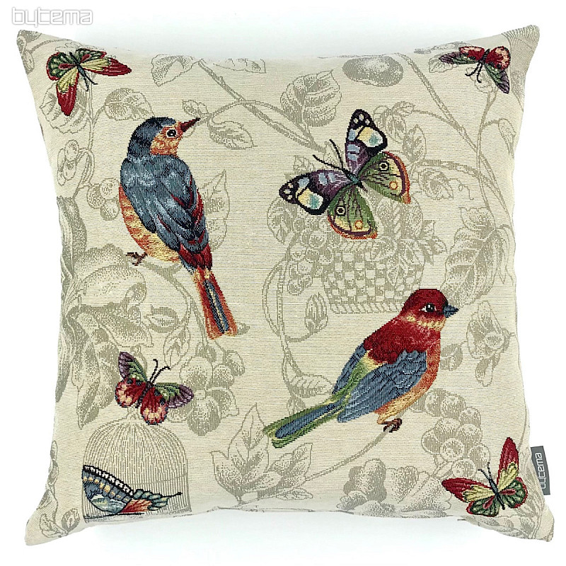 Gobelin-Kissen VOGEL und SCHMETTERLINGE
