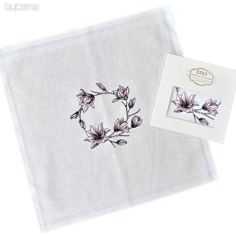 Stofftaschentücher für Damen - handbedrucktes Taschentuch Blume 1 Stück
