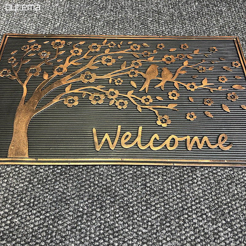 Gummimatte WILLKOMMEN Vögel auf einem Baum