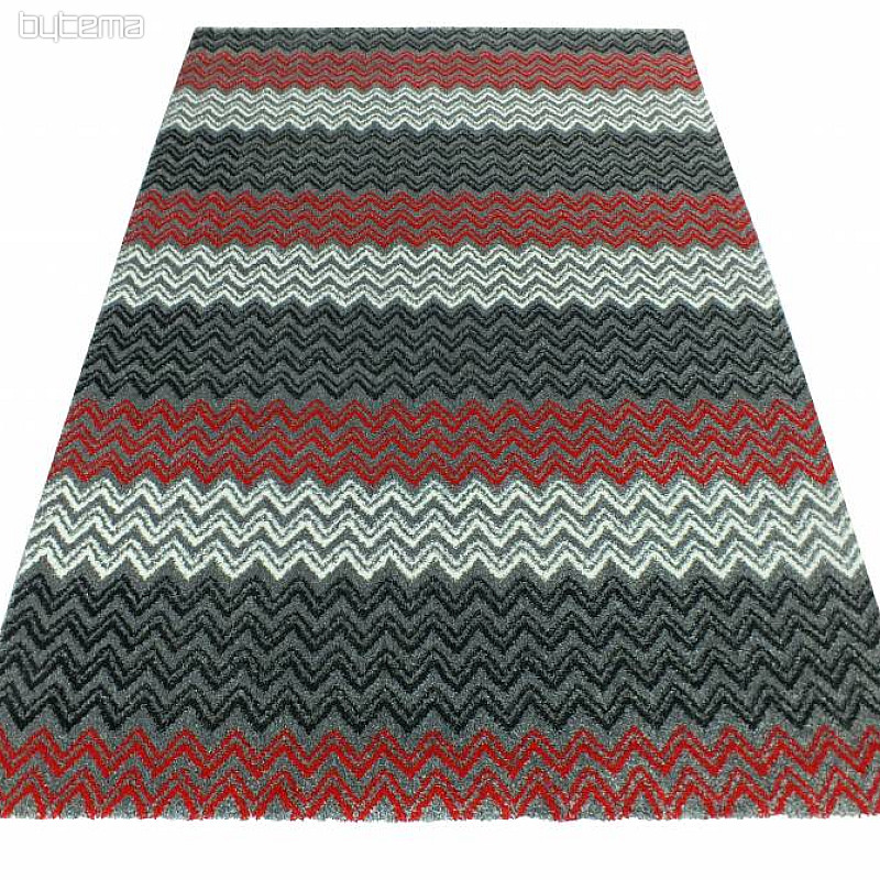 Moderner Teppich ZIG ZAG rot