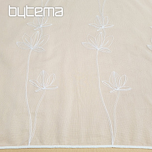 Luxuriöser bestickter Vorhang WEISS MIT BLUMEN 11745/290
