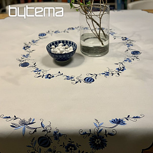 Bestickte Tischdecken Zwiebelblau-Weiß