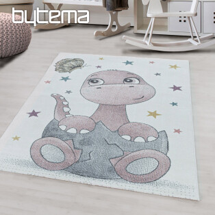 Luxuriöser Kinderteppich LUSTIGE DINOSAURIER ROSA