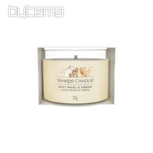 Kerze YANKEE CANDLE Duft SOFT WOOL und ANBER IN GLASS 37g