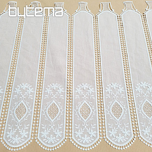 Luxuriöser bestickter Buntglasvorhang IVORY