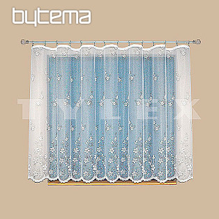 Jacquard-Vorhang A3466 CLIPING FLOWERS weiß