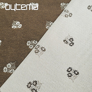 Dekostoff ALPENBLUMEN Jacquard BRAUN