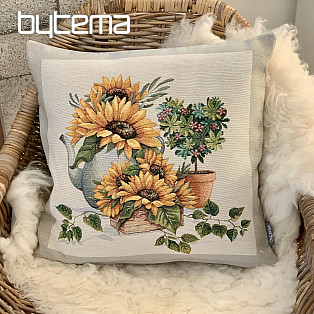 Gobelin-Kissenbezug SONNENBLUMEN IM RAHMEN