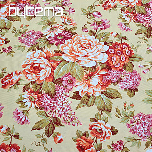 Dekorationsstoff DOMINA GELBE GROSSE BLUME