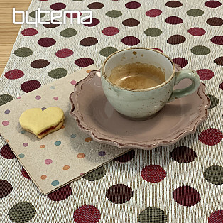 Gobelin-Tischdecke und Schal POLKA DOT