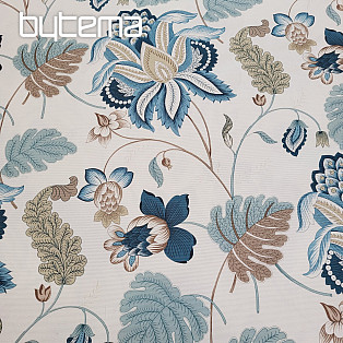 Dekorationsstoff MONTANA 48 BLAU GROSSE BLUMEN