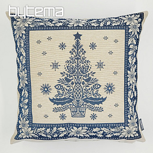 Weihnachts-Gobelinbezug FOLK CHRISTMAS 3 blau