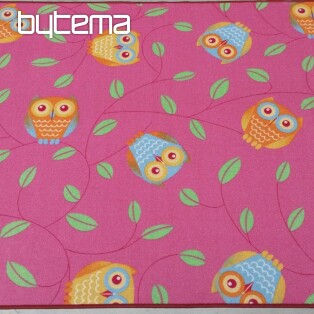 Kinderteppich für Mädchen EULEN- Happy owl  pink
