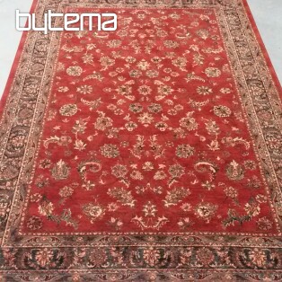 Luxus-Wollteppich ROYAL allover Blume red