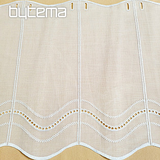 Moderne bestickte Gardine V52 weiss
