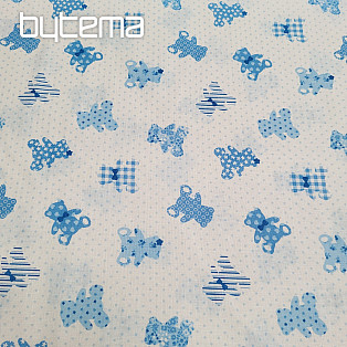 Baumwollstoff BABY TEDDY blau