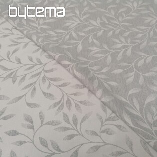 Dekostoffe jacquard NIGHT LEAFS Grau