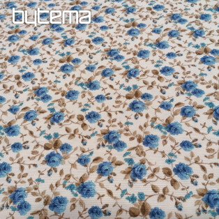 Dekorationsstoff LAURA - kleine blaue Blüten
