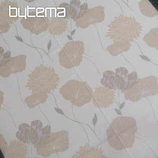 Dekostoff Stier-beige Blumen