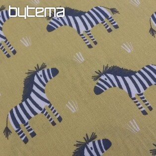 Baumwollstoff ZEBRA gelbgrün