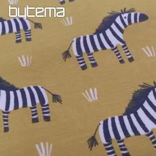 Baumwolljersey ZEBRA gelbgrün