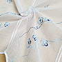 Buntglasvorhang BLAUE STICKEREI