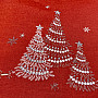 Bestickte Weihnachtstischdecke rot mit silbernen Sternen