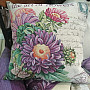 Gobelin-Kissenbezug Blumenstrauß - lila Postkarte