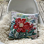 Gobelin-Kissenbezug BLUME - POSTKARTE ROT