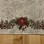 Weihnachtstapisserie-Tischdecken und Schals Christrosen und stechpalmengrauer Kranz