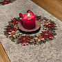 Weihnachtliche Gobelin-Tischdecken und Schals. WEIHNACHTS-ROSENWAL-KRANZ