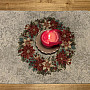 Weihnachtliche Gobelin-Tischdecken und Schals. WEIHNACHTS-ROSENWAL-KRANZ