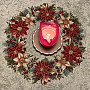 Weihnachtliche Gobelin-Tischdecken und Schals. WEIHNACHTS-ROSENWAL-KRANZ
