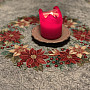 Weihnachtliche Gobelin-Tischdecken und Schals WEIHNACHTSROSENGRAUER Stechpalmenkranz