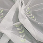 Weißer Voile-Vorhang - grüne Blätter 12159