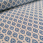 Baumwollstoff FOLK BLUE BLÄTTER