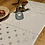 Bestickte Weihnachtstischdecke weiß mit Sternen