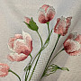 Bestickte Tischdecke und ovale bestickte TULPEN