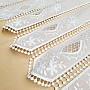 Luxuriöser bestickter Buntglasvorhang IVORY