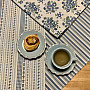 Tischdecke und Schal TOSCANA VALERY blaue Blume