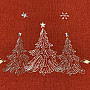 Bestickte Weihnachtstischdecke und Schals ROTE BÄUME