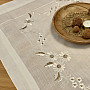 Bestickte Tischdecke und Schal DAISIES BROWN