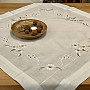 Bestickte Tischdecke und Schal DAISIES BROWN