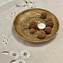 Bestickte Tischdecke und Schal DAISIES BROWN