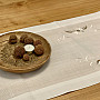 Bestickte Tischdecke und Schal DAISIES BROWN