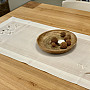 Bestickte Tischdecke und Schal DAISIES BROWN