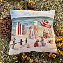 Gobelin-Kissenbezug KINDER AM STRAND