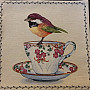 Gobelin-Kissenbezug BIRDS and CUP 2